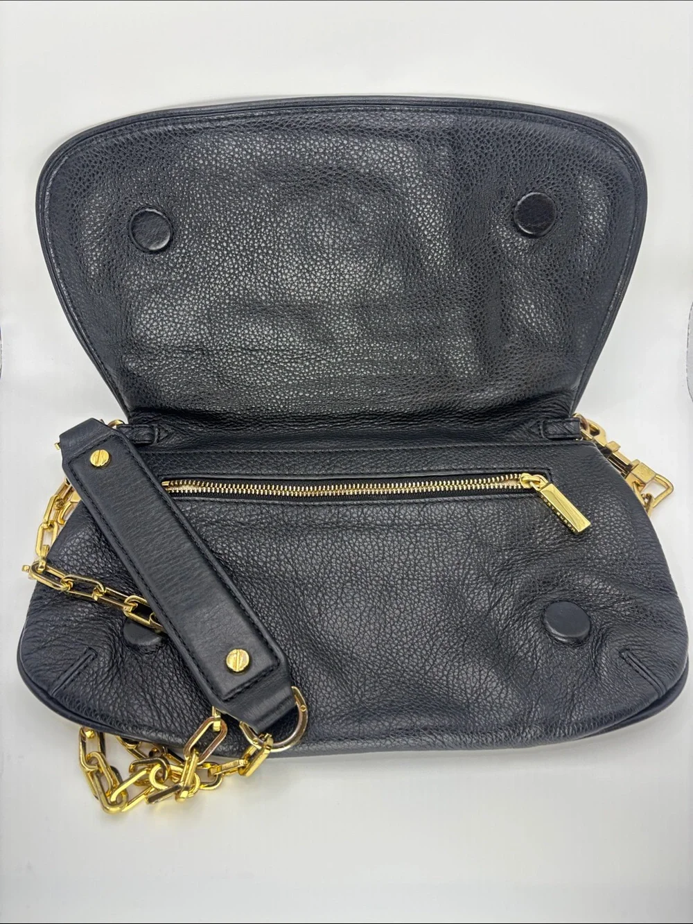 Tory Burch Black Leather Crossbody with Gold Hardware
